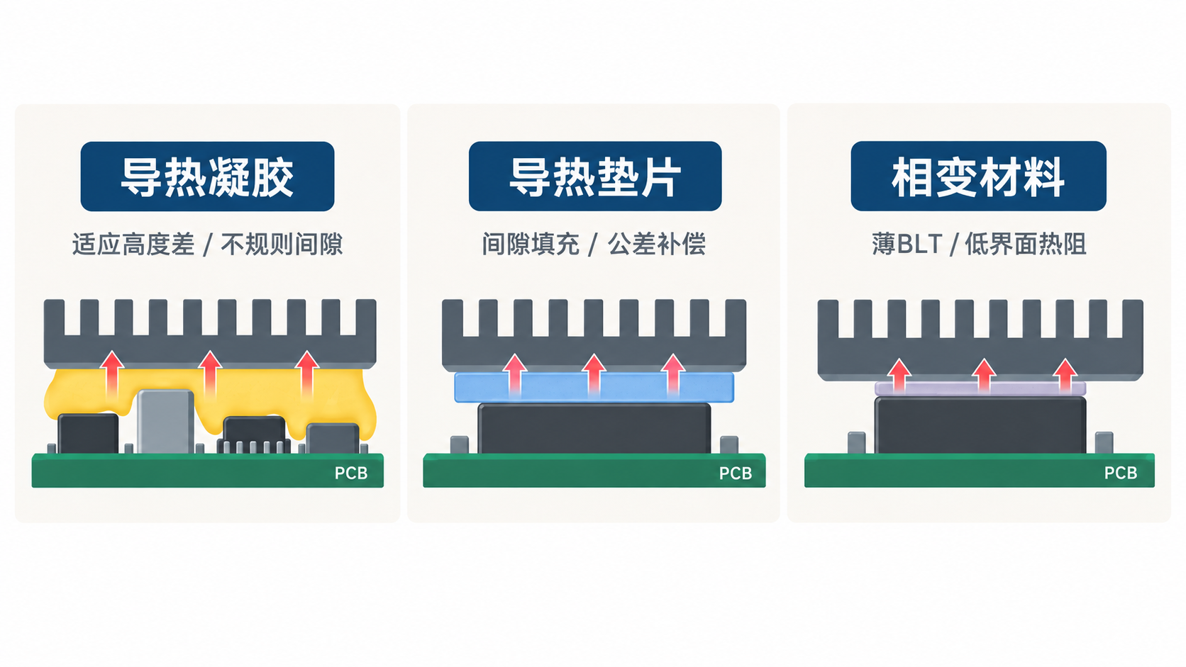 不同界面材料